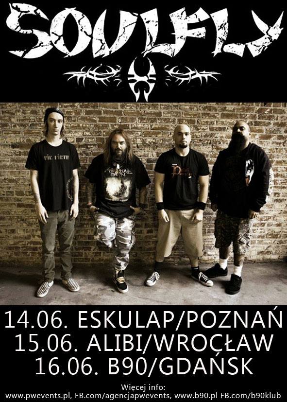 Soulfly trzykrotnie w Polsce!