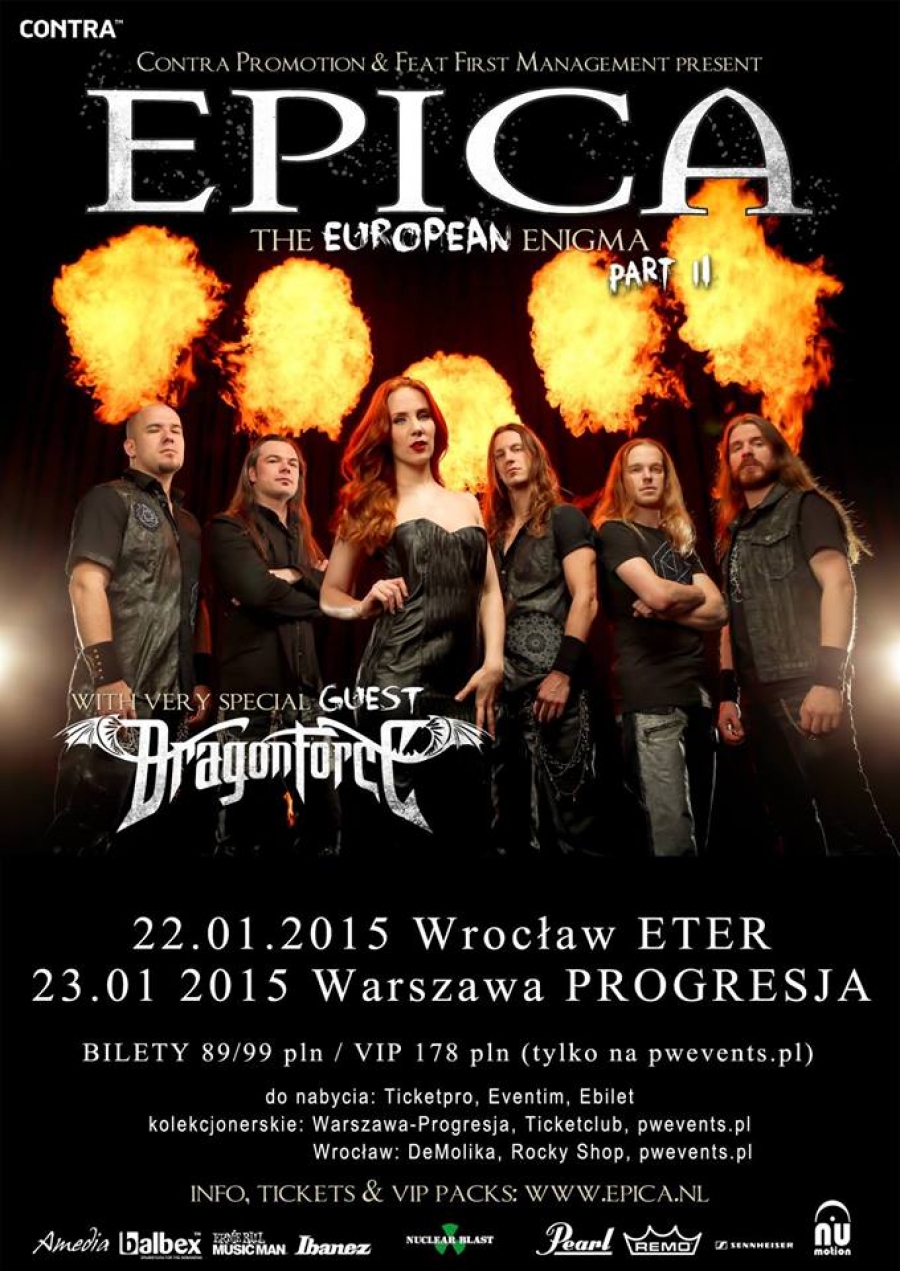 Epica i Dragonforce ze wspólnymi koncertami w Polsce